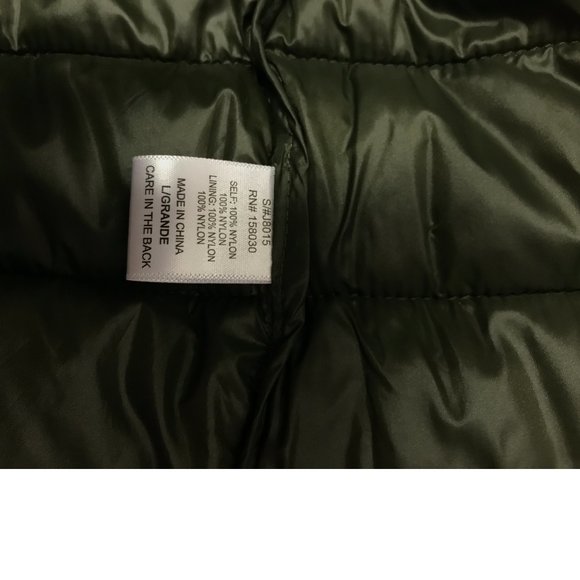 Butter Soft Lightweight Long Olive Green Coat Jacket Puffer Hooded Fall Winter - Picture 7 of 8